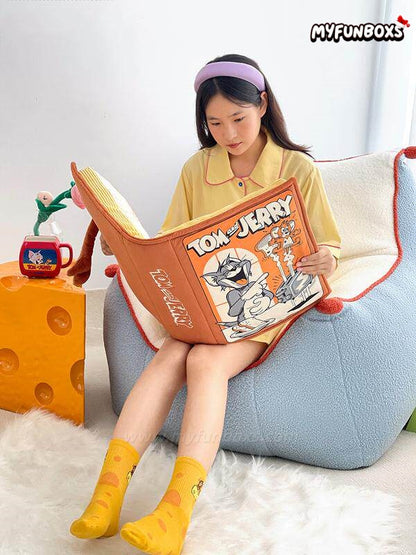 Tom and Jerry Comic Book Plush Pillow