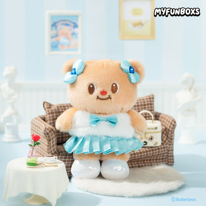 Butter Bear Bow Plush Keychain
