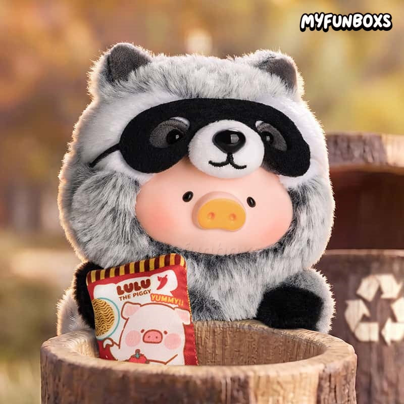 LuLu the Piggy Animal Party 2 Instant Noodles Thief Raccoon vinyl face plush keychain