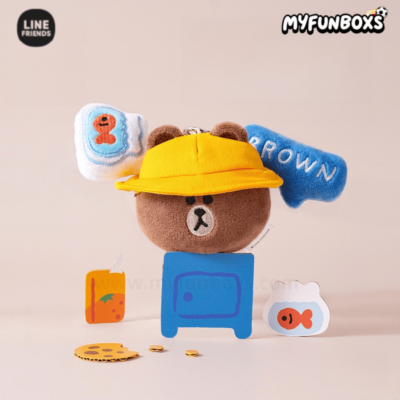 LINE FRIENDS Brown 15th Anniversary Plush Keychain – Soft Collectible