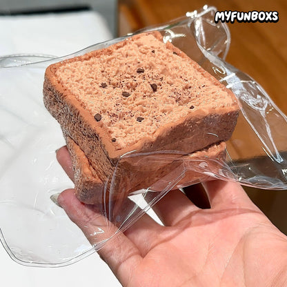 Chocolate Double-Layer Toast Squishy Stress Relief Toy