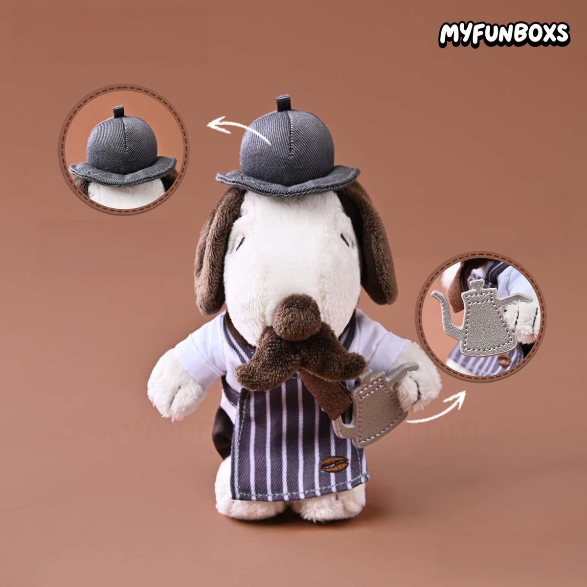 Snoopy & Olaf Coffee Time Plush Keychain