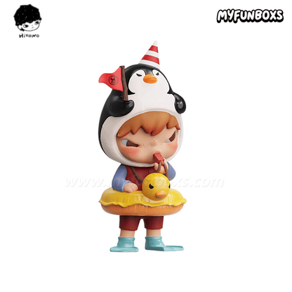 POP MART Hirono Penguin Lifeguard Figurine Hanging Card