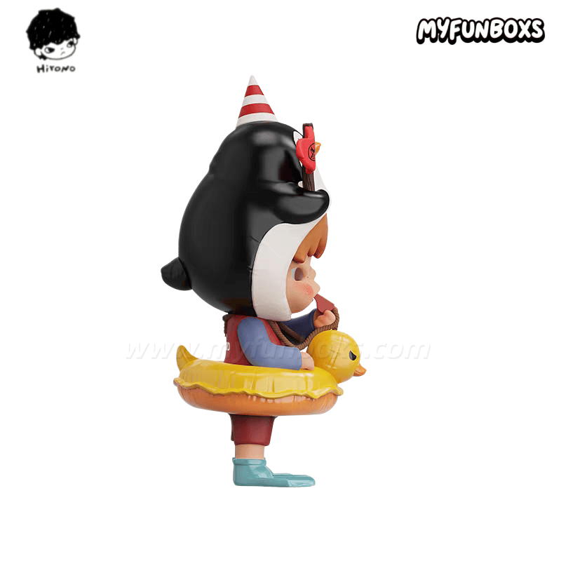 POP MART Hirono Penguin Lifeguard Figurine Hanging Card