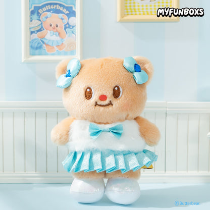 Butter Bear Bow Plush Keychain