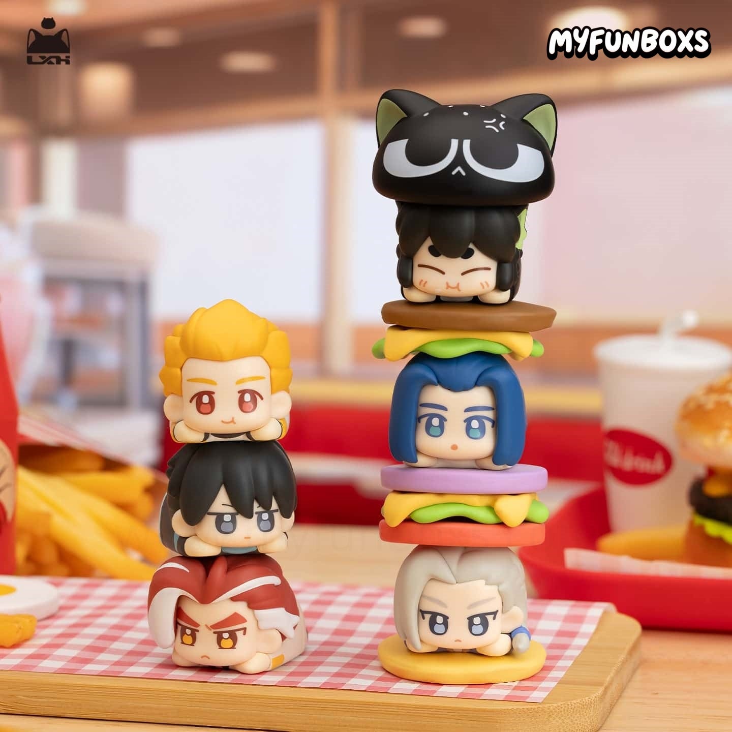 Luo Xiaohei Meow Hamburger Stacking Series blind box(PRE-ORDER)