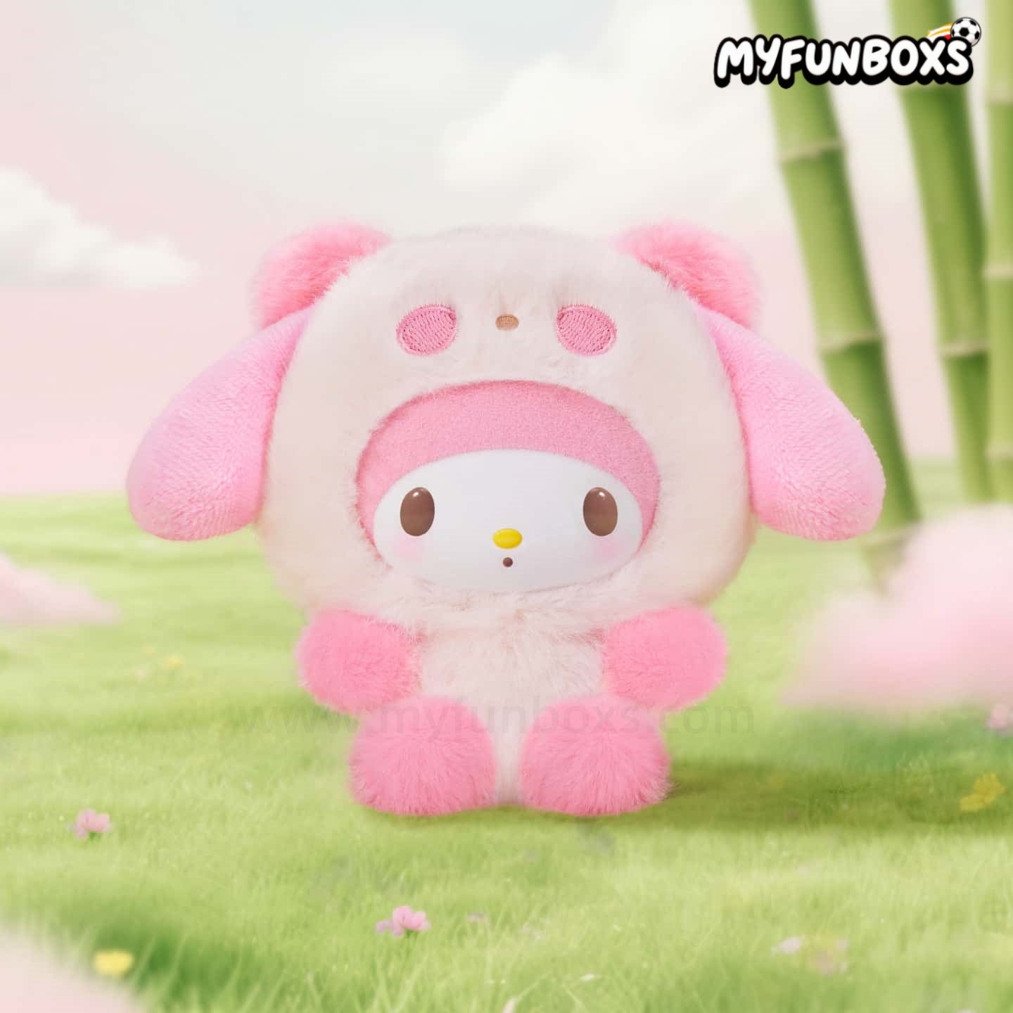 Sanrio Colorful Panda Series plush keychain blind box