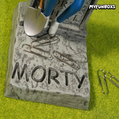 Rick and Morty magnetic tombstone display figure