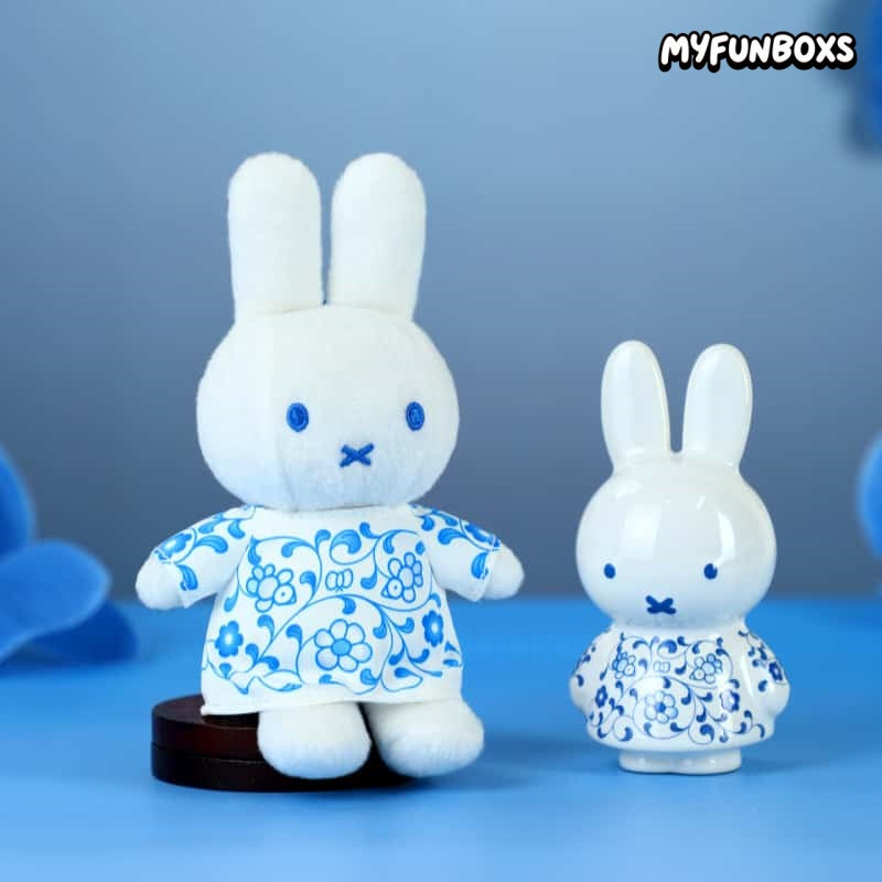 Miffy Chinese Blue And White Porcelain Plush Keychain, Limited Edition (PRE-ORDER)