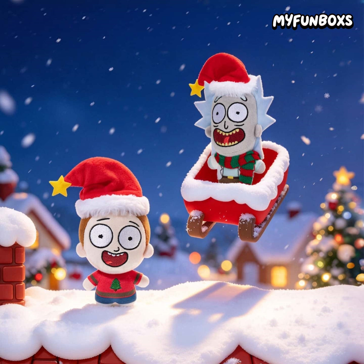 Rick and Morty Christmas Collection Plush Keychain