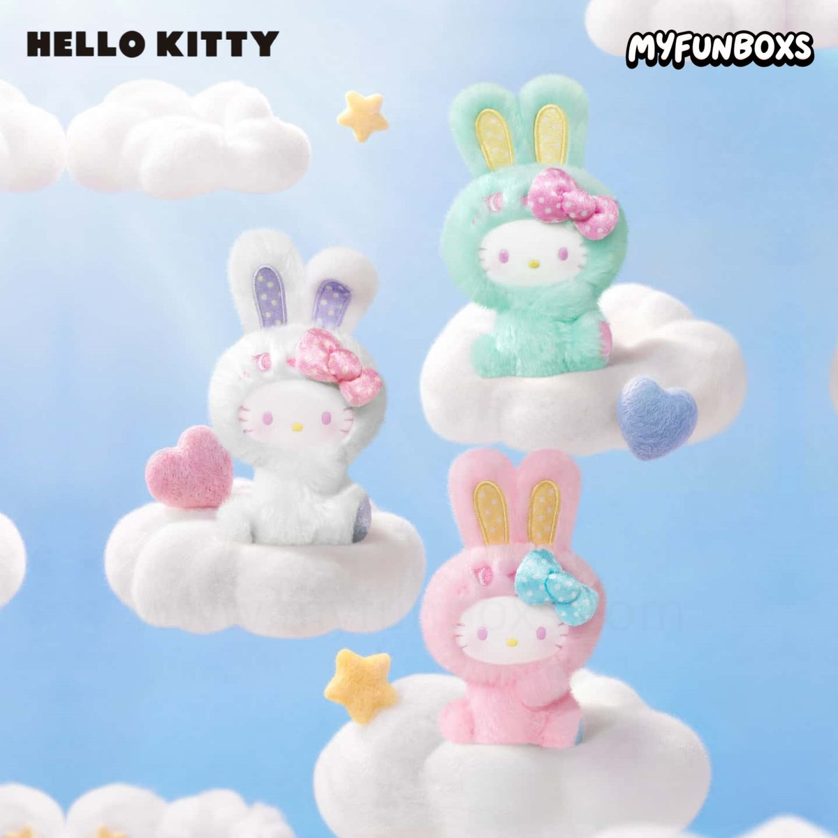 Hello Kitty Rainbow Bunny Series Plush Keychain Blind Box(PRE-ORDER)