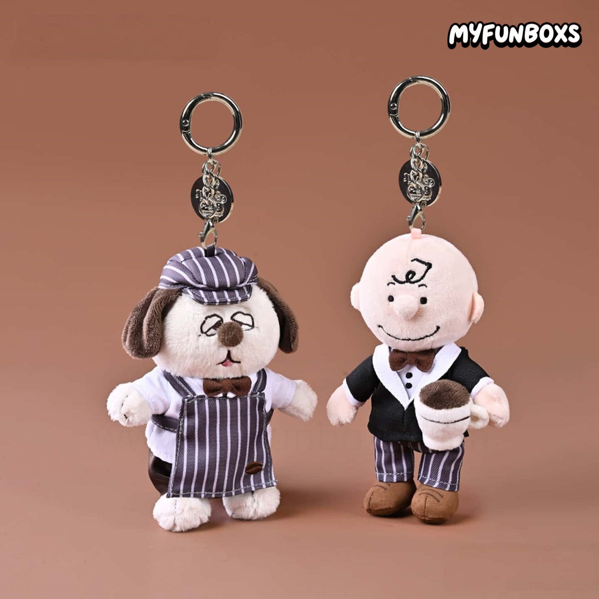Snoopy & Olaf Coffee Time Plush Keychain