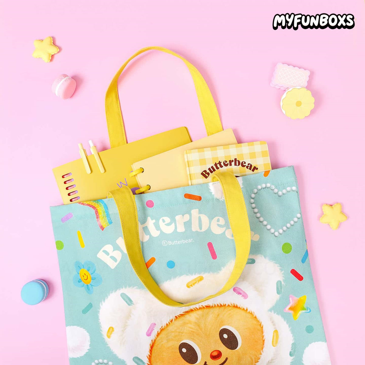 Butter Bear Candy Canvas Tote Bag