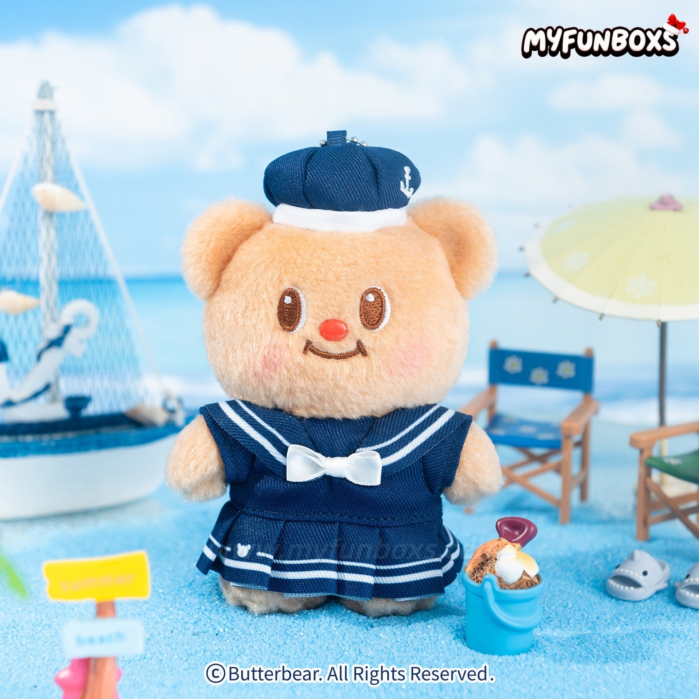 Butterbear Sailor Outfit Plush Keychain
