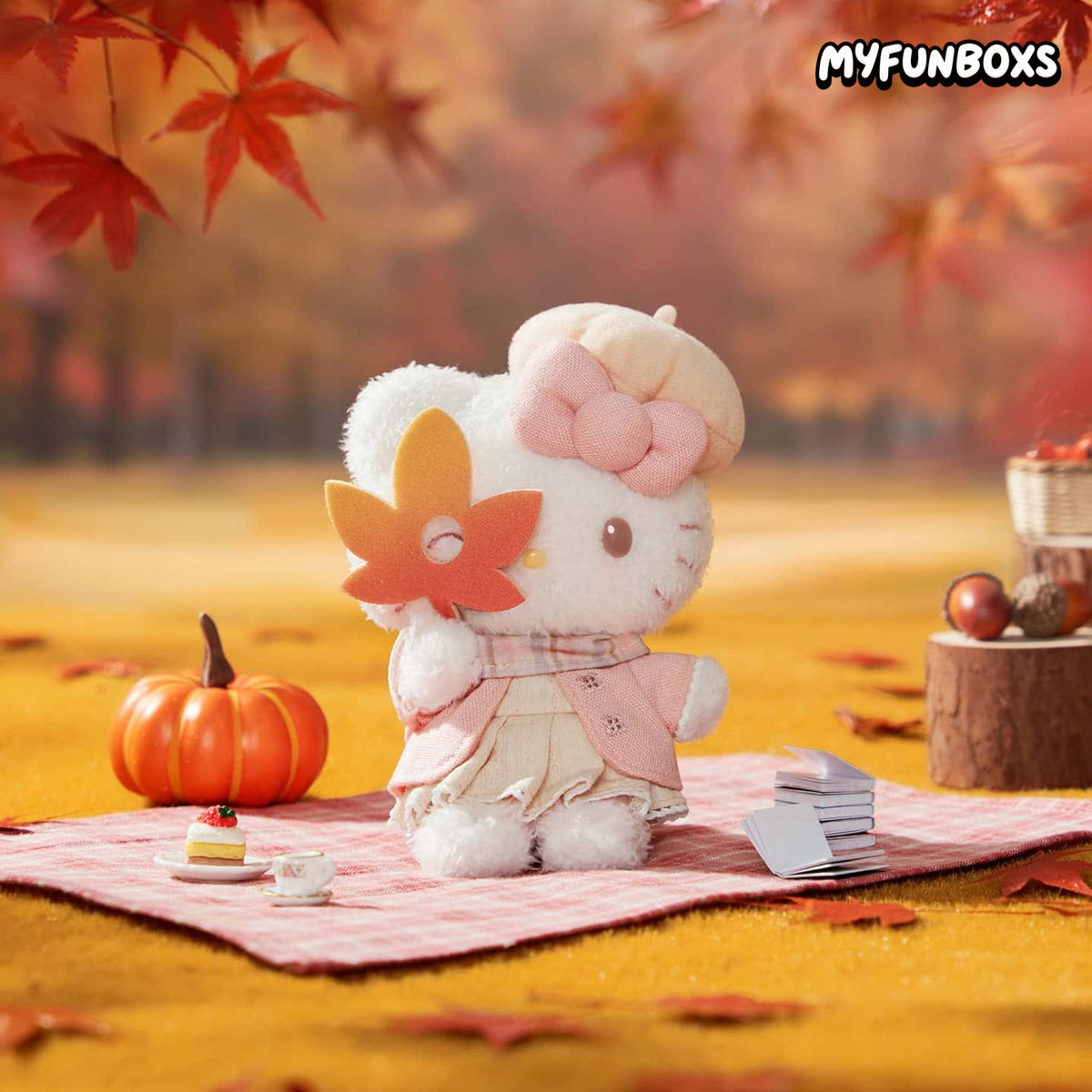 SANRIO Hidden in Autumn Series Plush Keychain