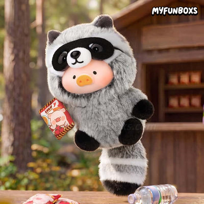LuLu the Piggy Animal Party 2 Instant Noodles Thief Raccoon vinyl face plush keychain