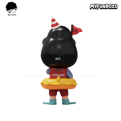 POP MART Hirono Penguin Lifeguard Figurine Hanging Card