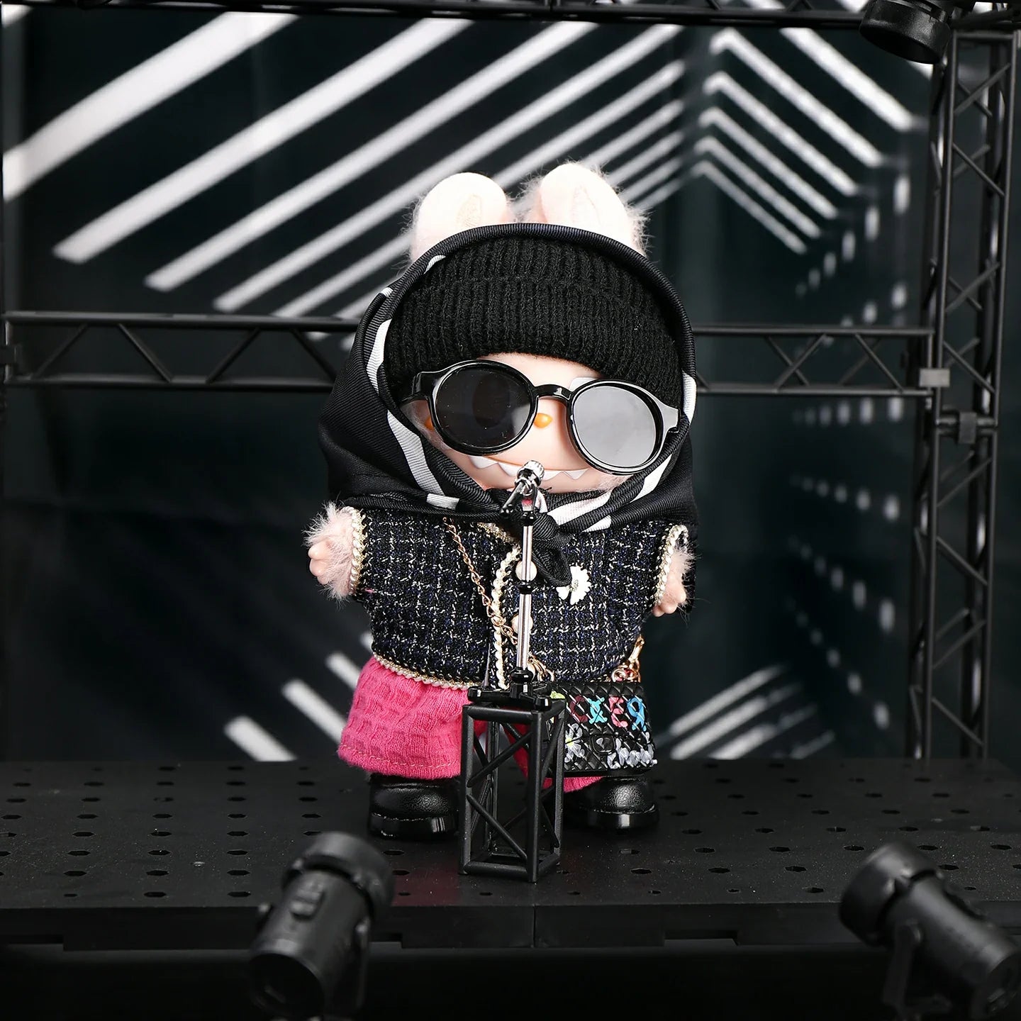 Labubu Doll Clothes - Black Skirt Outfit Set
