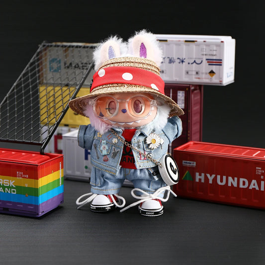 Designer GDragon Denim Set for Labubu
