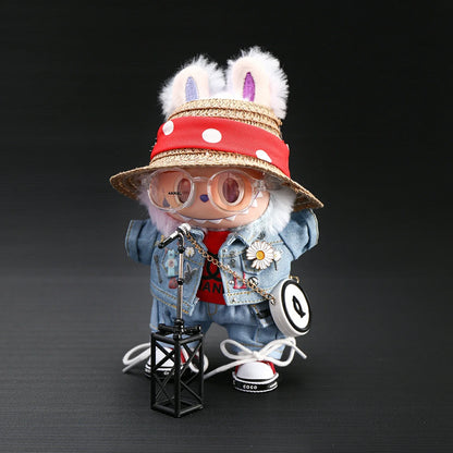 Designer GDragon Denim Set for Labubu