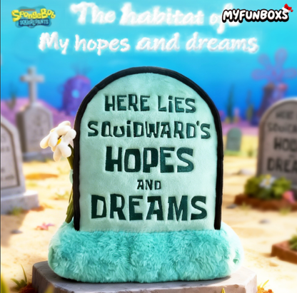 SpongeBob SquarePants Here Lies Squidward‘s Hopes and Dreams Plush Pillow
