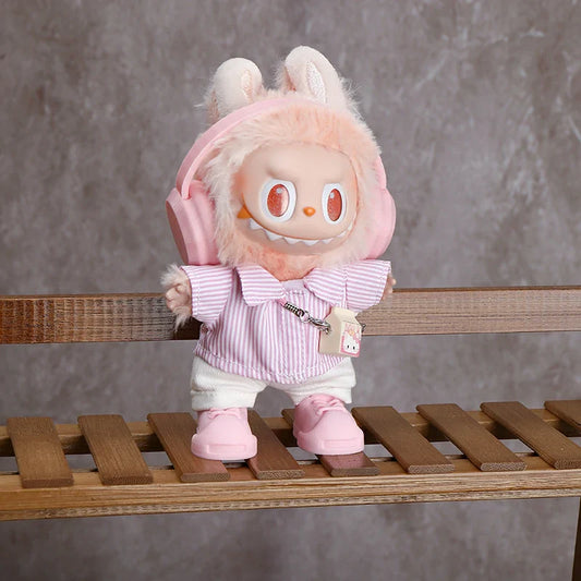 Labubu Doll Clothes - Pink Shirt Set