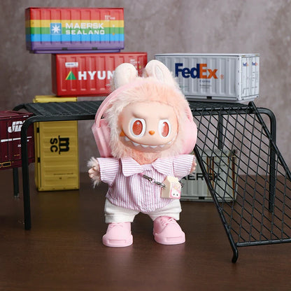 Labubu Doll Clothes - Pink Shirt Set