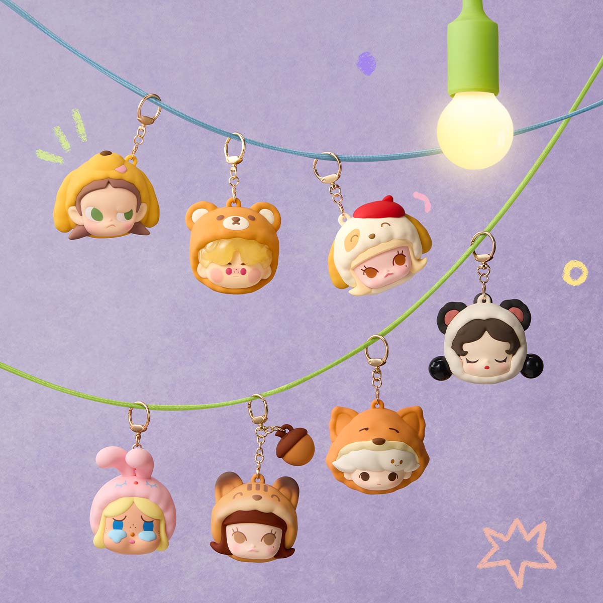 POP BEAN Pajama Party earphone bag, Blind Box
