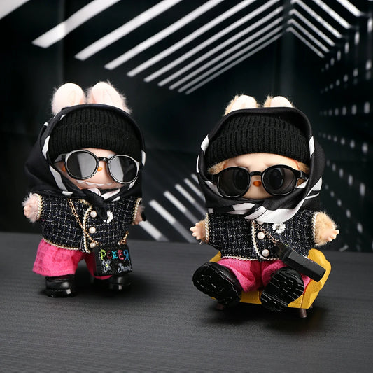 Labubu Doll Clothes - Black Skirt Outfit Set