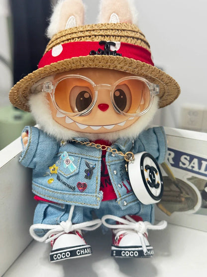 Designer GDragon Denim Set for Labubu
