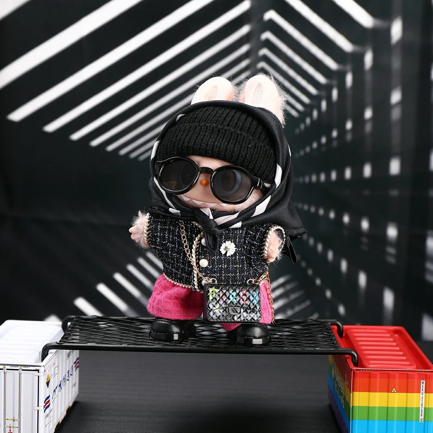 Labubu Doll Clothes - Black Skirt Outfit Set