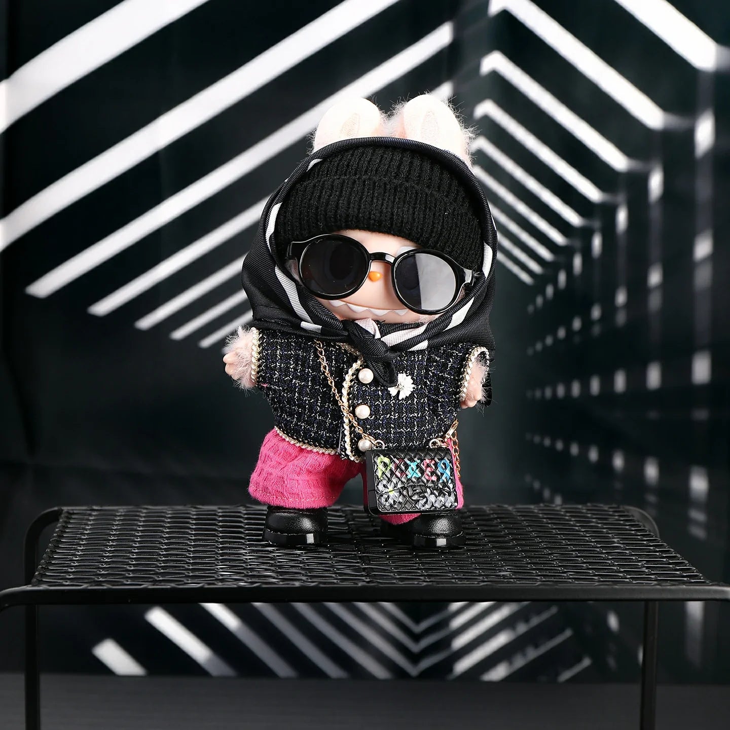 Labubu Doll Clothes - Black Skirt Outfit Set