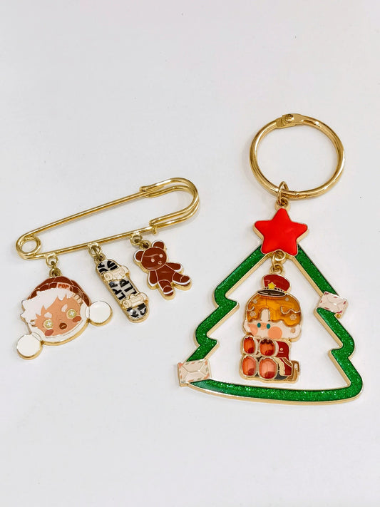 Pinojelly wish boy pendant AND SKULLPANDA brooch