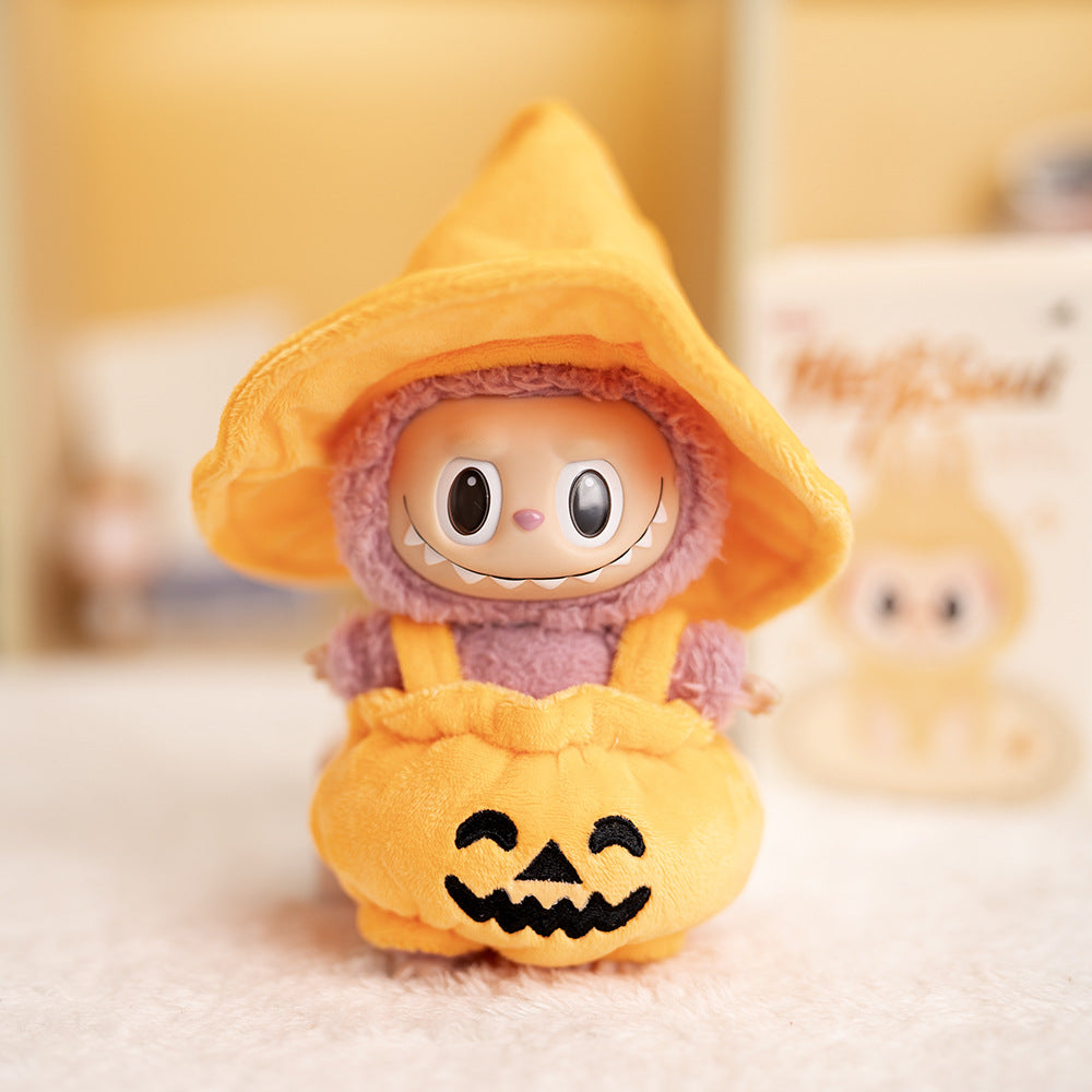 Halloween Pumpkin Costume Outfit for 17cm Labubu Doll（Doll not included）