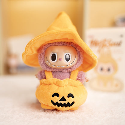 Halloween Pumpkin Costume Outfit for 17cm Labubu Doll（Doll not included）