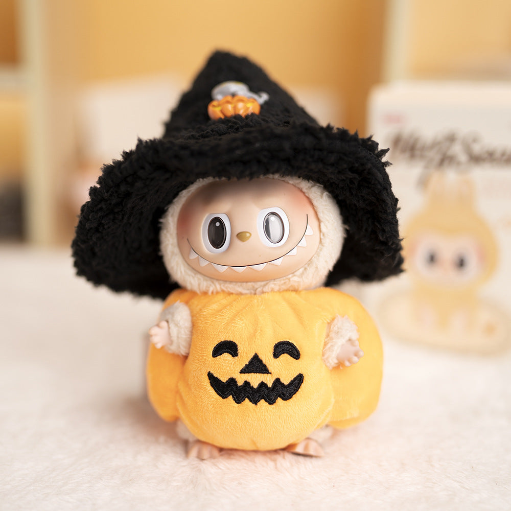 Halloween Pumpkin Costume Outfit for 17cm Labubu Doll（Doll not included）