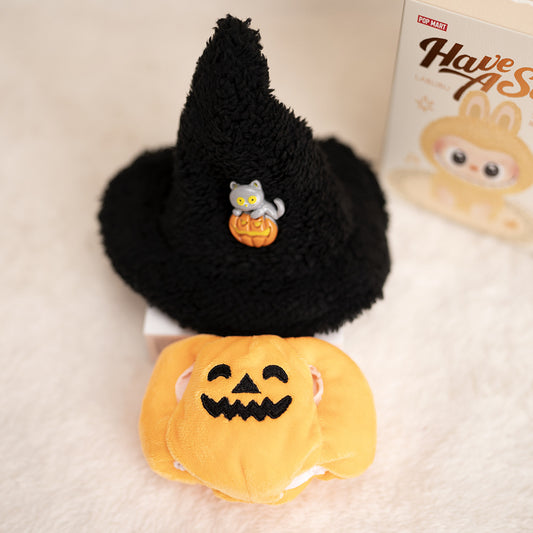 Halloween Pumpkin Costume Outfit for 17cm Labubu Doll（Doll not included）