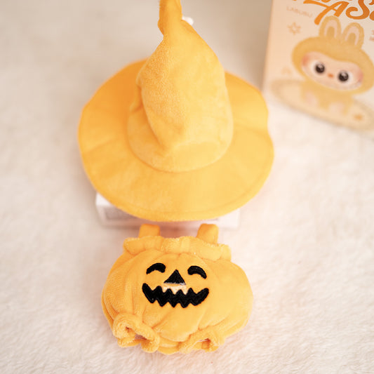 Halloween Pumpkin Costume Outfit for 17cm Labubu Doll（Doll not included）