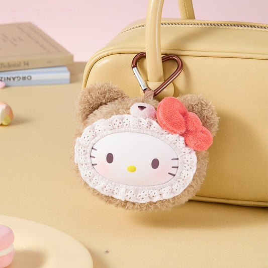 SANRIO Fluffy Teddy Bear Plush Keychain Gift Blind Box