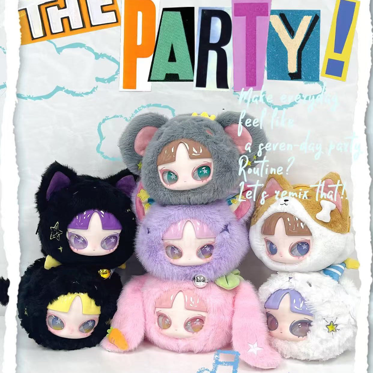 INN Seven-day Party Series Plush Hanging Bag Dolls