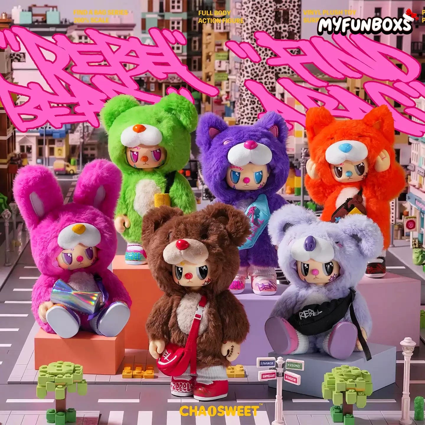 Rebellious Bear Crossbody Bag Series Plush Blind Box