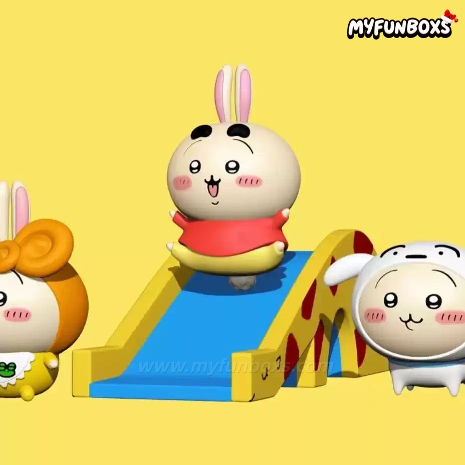 Chiikawa Usaki & Crayon Shin-chan's Shiro Crossover Collectible Figure