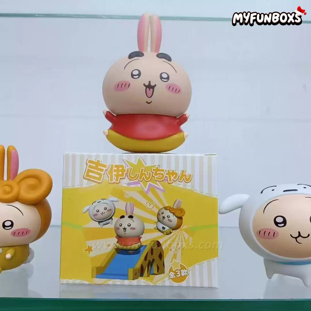 Chiikawa Usaki & Crayon Shin-chan's Shiro Crossover Collectible Figure