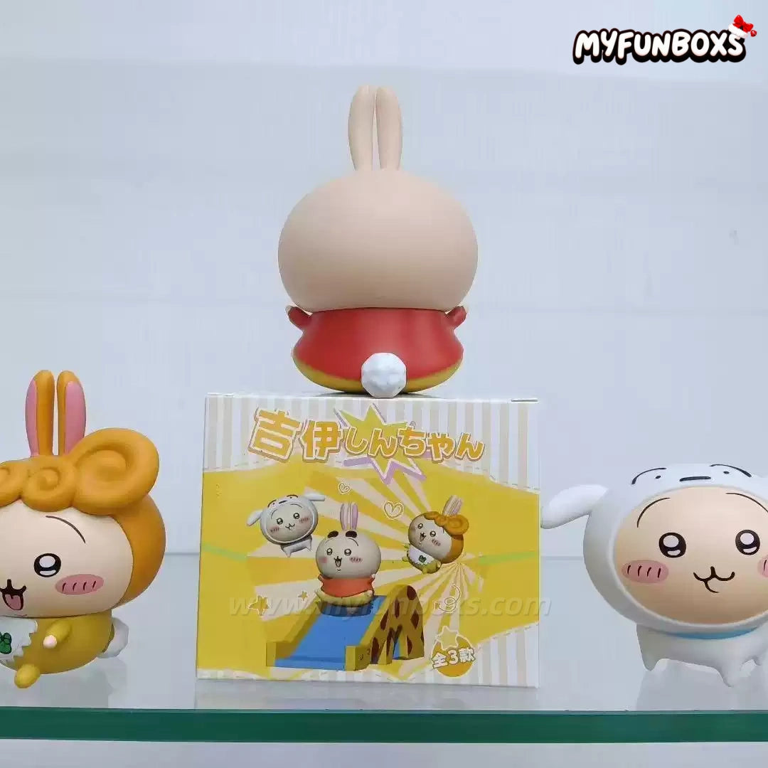 Chiikawa Usaki & Crayon Shin-chan's Shiro Crossover Collectible Figure