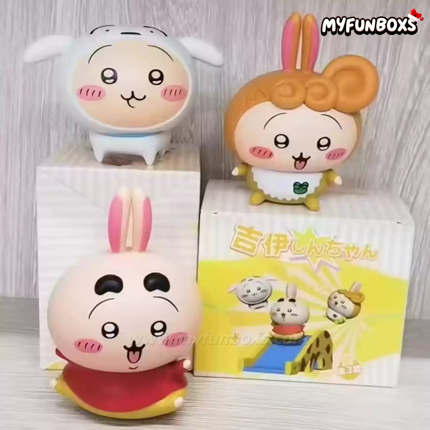 Chiikawa Usaki & Crayon Shin-chan's Shiro Crossover Collectible Figure