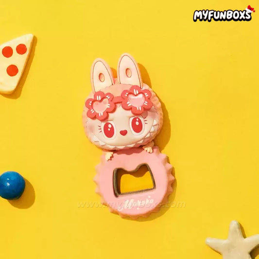 Labubu The Monsters Jump Into Summer Series Bottle Opener Fridge Magnet