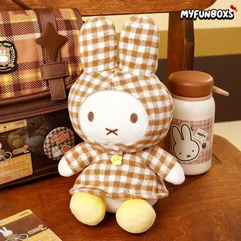 Miffy Roving Series Checkered Jumper Plush Toy