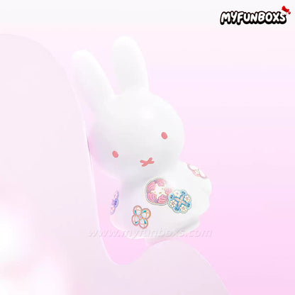 Miffy × Jingdezhen Porcelain: Blue & Pink “Ball Flower” Ceramic Bunny Figurine