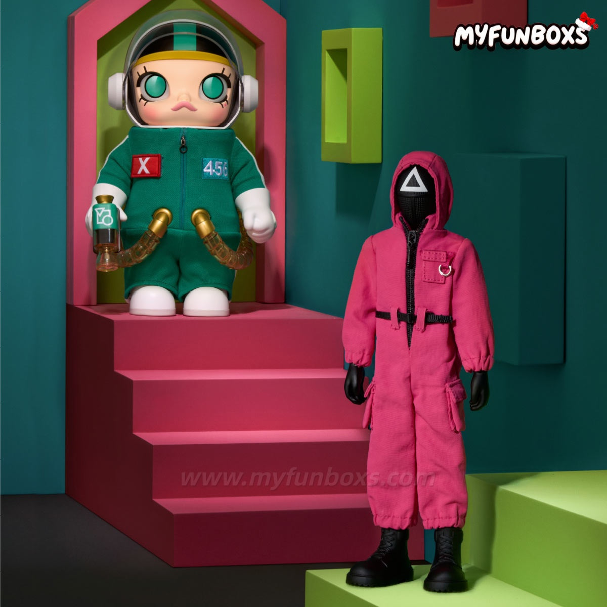 MEGA SPACE MOLLY 400% + Action Figure Squid Game Set