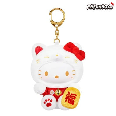 Sanrio Characters Lucky Cat Series Plush Keychain Blind Box